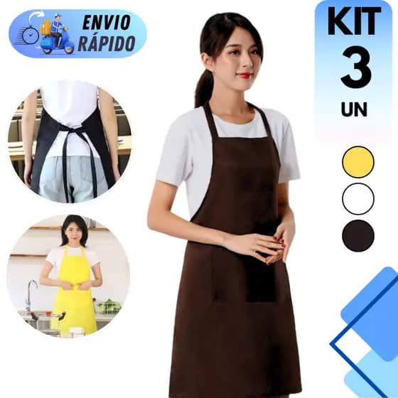 KIT 2 OU 3 AVENTAL DE PVC PRETO AMARELO E BRANCO 120 X 70 cm IMPERMEÁVEL COZINHA CHURRASCO LIMPEZA