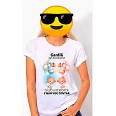 Camiseta Camisa Festa Chá Revelação Menino/menina Guardiã Segredo