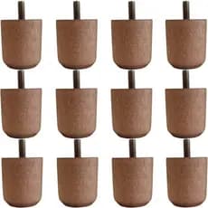 Conjunto 12 Pés Baixos para Cama Box de Madeira 5cm Cor Mel Solteiro Casal Queen King