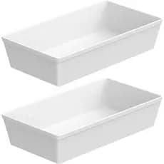 Kit 2 Travessas Retangulares GN 1/3 Buffet Plásticas 3L Brancas Pratos para Servir Mesa Coza Uno