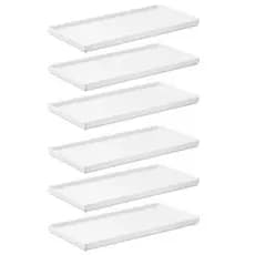 Kit 6 Pratos 27x13cm Brancos Bandejas Decorativas Uno Coza Plásticas Servir Petiscos