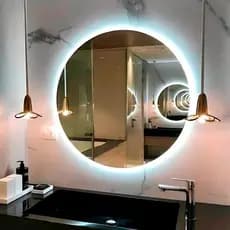 Espelho com Led Redondo Decorativo para Quarto 60cm