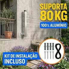 Varal Alumínio premium Reforçado Retrátil De Parede Para Roupas Suporta Até 80kg