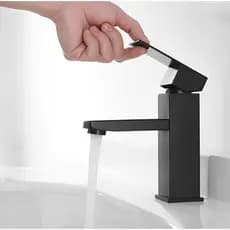 Torneira Para Banheiro De Metal Aço Inox Luxo Gourmet Moderna Pequena Monocomando Agua Quente e Fria