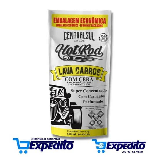 Refil Lava Carros Hot Rod com Cera de Carnaúba Super Concentrado CentralSul 500 ml