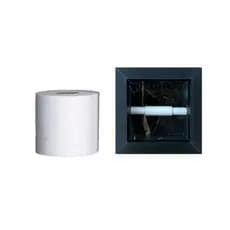 Nicho para papel Higiênico Preto em porcelanato com bordas de alumínio