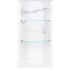 Nicho em Porcelanato Vertical Calacata Com Prateleiras de Vidro