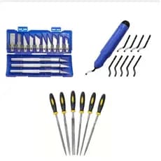 Kit 3 em 1 para Impressão 3D, Artesanato e Modelismo – Estilete + Rebarbador + Jogo de Limas