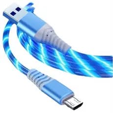 Cabo Neon USB (usbA / MicroUSB) Neon Led Azul