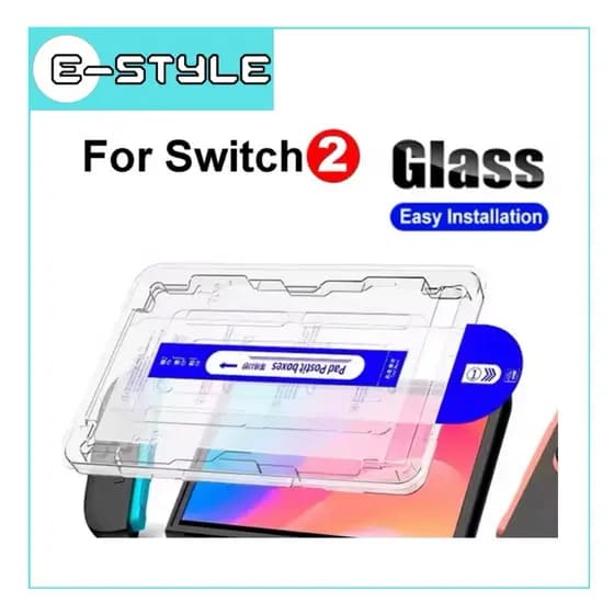 Película de Vidro Temperado 9H com Aplicador para Nintendo Switch 2 – Anti-Riscos e Instalação Fácil
