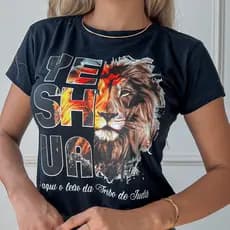 Blusa Tshirt Feminina Cristã Moda Evangélica Estampas Variadas Religiosa Algodão Premium