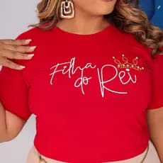 Blusa T-shirt Plus Size Feminina Moda Evangélica 100% Algodão g1 g2 g3 Estampa Cristã Moda Maior