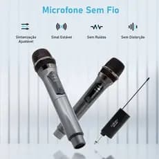 COIBEU Microfones Dinâmico Sem Fio Duplo Profissional Recarregável Uhf Conjunto de microfone