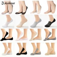 Kit 12 Pares Meias Sapatilha Soquete Meias invisíveis femininas Invisível aleatoriamente 35-40