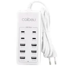 COIBEU Extensão Filtro de Linha 6 USB 4 Type-C Bivolt Power 50W 5V 2.4A 1.4 metros