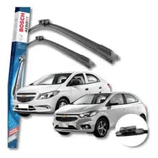 Par de Palheta Dianteira Silicone Limpador Parabrisa para Chevrolet Onix Prisma 2013 2014 15 16 2017