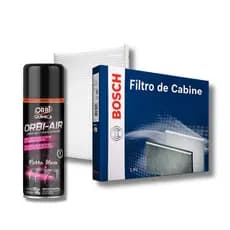 Filtro De Cabine Ar Condicionado Da Bosch + Higienizador Orbi- Air Prisma 2013 2014 2015 2016 a 2020