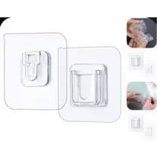 5/10/15 Pares Gancho Adesivo Macho Fêmea Dupla Face Transparente Sem Furos Pregos Para Banheiro E Cozinha
