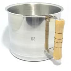 Canecão Alumínio Grande Nº22 Reforçado Caneca Leiteira 6,88 Litros Linha Hotel Industrial Fervedor com Cabo de Madeira