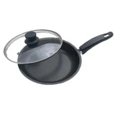 Frigideira Antiaderente com Tampa Nº18 Sem Óleo Não Gruda Omelete Vidro Teflon Fritar Ovo Frango