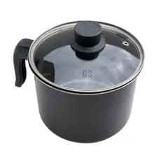 Canecão Antiaderente com Tampa Nº14 Ferver Agua Vidro Preto Teflon Não Gruda