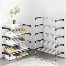 Sapateira Vertical Luxo Prateleiras Aço Cromado Tênis Salto Alto Sapatilha Chinelo