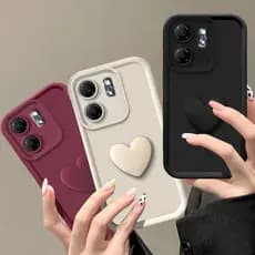 Para Infinix Hot 50i/Smart 9 HD Case Pacote Completo Fosco Anti Queda Silicone Macio Luxo 3D Amor Coração Caixa De Telef