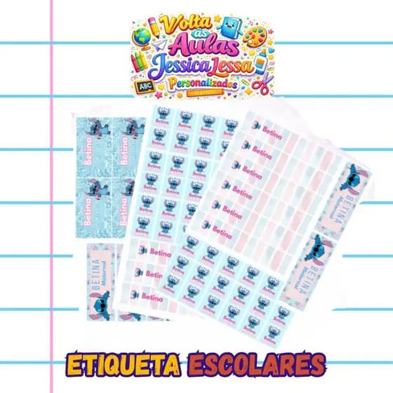 Etiquetas escolares, adesivo escolar, etiqueta personalizada em qualquer tema