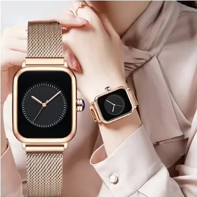 relogio feminino Relógio Feminino À Prova D'água Com Pulseira De Malha De Quartzo Elegante Relógios