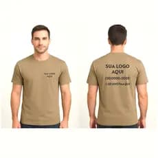 Camiseta Cáqui Personalizada para Padarias | Uniforme Profissional com Logomarca