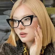 Novo Óculos de Olho de Gato Retro Óculos de Luz Anti-Azul Moldura de Óculos Planos de Moda Feminina