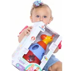 Girafa brinquedo interativo infantil bebê didático colorido