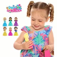 Kit 06 Bonecas Princesas Brinquedo Infantil Colorida mini boneca bebê