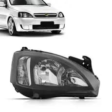 Farol Novo Corsa Montana 2003-2012 Original Arteb H7 H1 Mascara Negra - Lado Direito