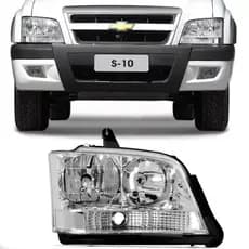 Farol S10 Blazer 2001 02 03 04 05 06 07 08 A 2011 Mascara Cromada - Lado Direito