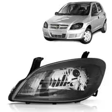 Farol Celta 2007 A 2015 Prisma 2006 A 2012 Mascara Negra - Lado Esquerdo