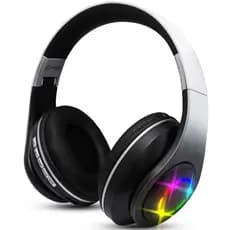 Fone De Ouvido Headset Bluetooth Sem Fio Iluminação RGB Ajuste Lateral MP3 Cartão SD Recarregavel