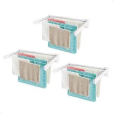 Kit Varal de Parede Retrátil Branco 3 Unidades