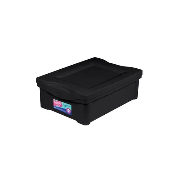 Caixa Organizadora Plástica Preta 13,5L Radical Color Ordene