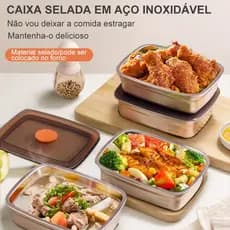 Potes Tigelas Inox Alumínio Com Tampa Marmita Mantenha os alimentos Forno de microondas 1000/1500ML