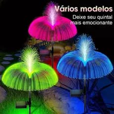 Flores Solares LED Que Mudam De Cor À Prova D'água Fogos De Artifício Ao Ar Livre Luz Solar De Água-Viva Natal