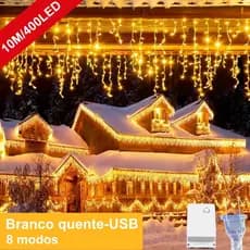 10M 400Led 8 Funções LED Cascade Luzes De Natal Decoração Ao Ar Livre Conectores macho e fêmea