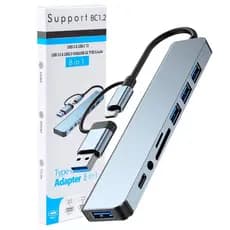 Hub USB Type C 8 Em 2 Com Leitor De Cartão Divisor 3.0 2.0 SD TF Docking Station