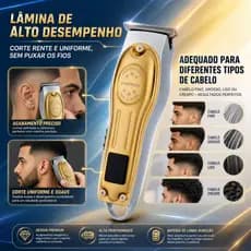 Barbeador Masculino Elétrico  Profissional Tela LCD Cabo USB 3 Pentes 10W IP20