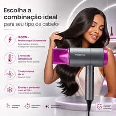 Secador de Cabelo Dobrável Retrátil Pritech Viagens 127v IP20 1800W