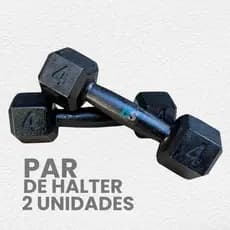 Par de Halter Sextavado 4kg Pintado- peso de academia 4kg - 2 unid