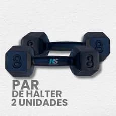 Par de Halter Sextavado 8kg Pintado- peso de academia 8kg- 2 unid