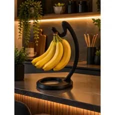 Suporte para Bananas Mesa Fruteira Preto - Evita Machucados e Decoração Moderna