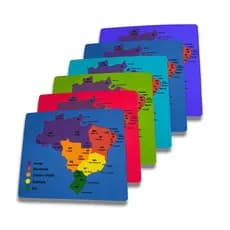 Kit 6 Mapas do Brasil em EVA – Educativo 19 Peças Cada - Geografia Infantil - Escolar e Lúdico