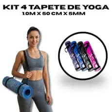 KIT 4 Tapetes Yoga Pilates 1m x 50cm x 5mm Colchonete Academia Ginástica Fitness